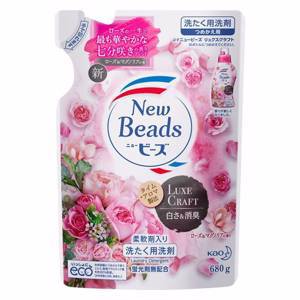 Мягкий гель для стирки белья КAO "New Beads" Fragrance Gel с ароматом розы и магнолии, запасной блок 680 г