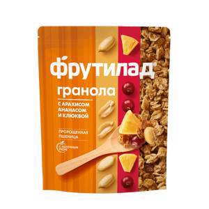 GRANOLA. Мюсли запеченные с арахисом, ананасом и клюквой.