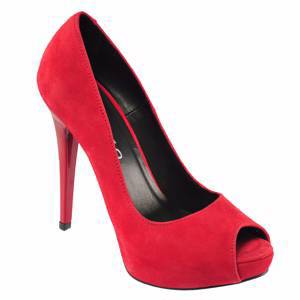 Туфли женские красный натуральная замша