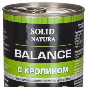 Корм Solid Natura Balance (в соусе) для собак, с кроликом, 340 г