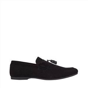 Black Leather Look Loafers