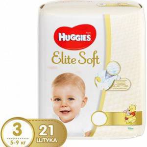 Huggies Elite Soft Подгузники 3 {21шт} 5-9кг