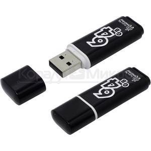 Память USB 2.0 64 GB Smartbuy Glossy series Black, черный (SB64GBGS-K)