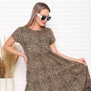 Платье “Герда” коричневый леопард