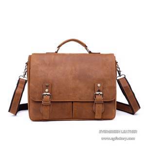 Messenger laptop bag with horse leather cross-body fashion genuine leather handbag EMH014