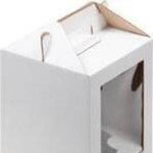 Коробка под пряничный домик и кулич, белая,Гофрокартон 160*160*200 мм, арт. 020800