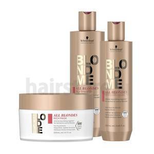 Schwarzkopf BlondMe All Blondes, zestaw odżywczy z bogatą formułą, szampon + odżywka + maska