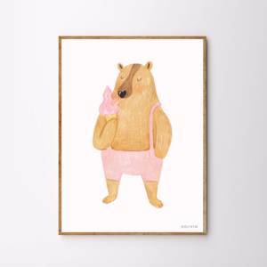 Постер "Медведь с мороженым"
