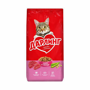 Darling сухой корм для кошек, с мясом и овощами - 15 кг