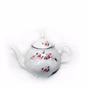 Бледные розы, отводка платина : Чайник 1,20 л с крышкой, Bernadotte; декор Бледные розы, отводка платина