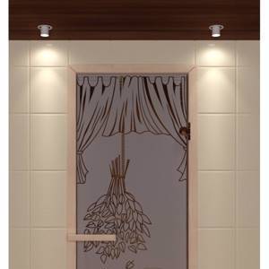 Дверь для сауны стандарт, серия "Банные аксессуары", стекло бронзовое
