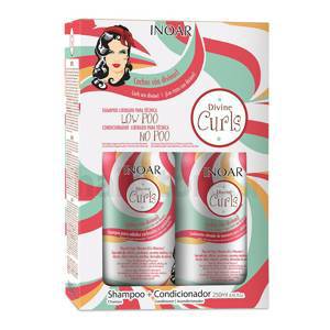 INOAR Curls DUO PACK, szampon + odżywka do włosów kręconych, 2x250ml