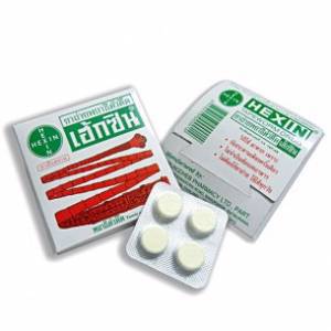 Тайский противогельминтный препарат Hexin 500 мг, 4 таб