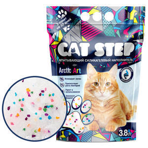 Cat Step Arctic Art наполнитель для кошачьего туалета силикагелевый впитывающий