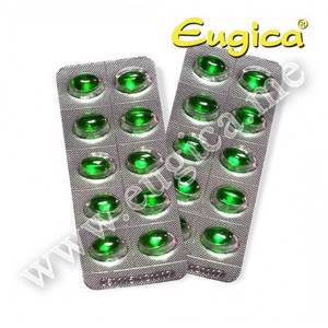 Капсулы Eugica (зеленые) с натуральными маслами для горла детям и взрослым, 20 штук.