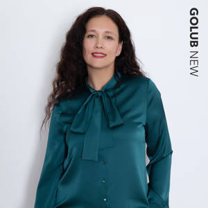 Блузка 2113 шелк плательный зеленый