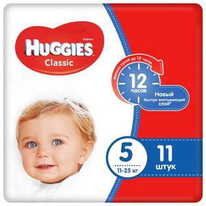 Huggies Classic Подгузники 5 (11шт) 11-25кг