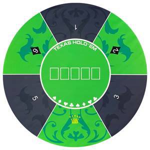 Сукно для игры в покер круглое 120 см, зеленый/черный