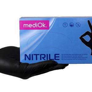 Перчатки mediOk нитриловые текстурированные черные S (50 пар) 3,5 гр.
