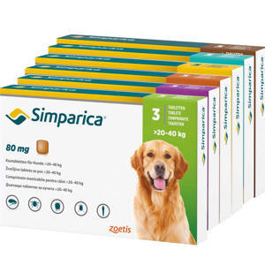 Simparica Floh- und Zeckenkautabletten für Hunde