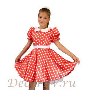 Платье для девочки танцевальное "Карамелька". Цвет красный.