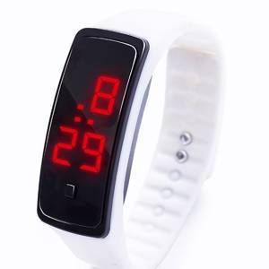Спортивные силиконовые часы-браслет LED белые SW2-02