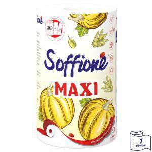 Бумажное полотенце Soffione Maxi двухслойное, белое, 1 рулон /10900039/10900228