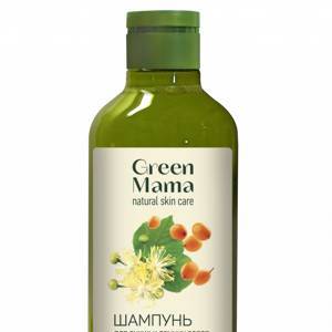 Шампунь Green Mama для сухих и ломких волос "Облепиха и липовый цвет", 400 мл