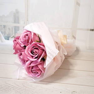 Мыльные розы декоративные, пыльно-сиреневые, 5 штук / подарок