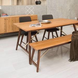 Dual Tone Dining Table Set with 6 Chairs