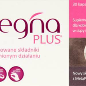 PREGNA Plus kapsułki dla kobiet planujących ciążę, w ciąży i karmiących piersią, suplement diety30 szt., nr kat. 143528