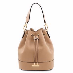 Leather bucket bag