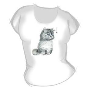 Женская футболка "Кошка с паучком"