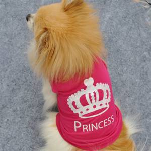 1pc Pet Clothes For Small And Medium Dogs/Cats, SummerTank Top , Breathable 100% Polyester, Crown/Sparkle Pattern, Cool Air Conditioning Clothes