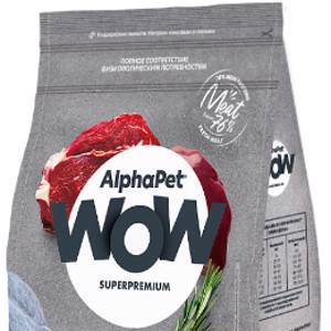 ALPHAPET WOW Adult Cat Beef / Liver сухой корм для взрослых кошек ГОВЯДИНА / ПЕЧЕНЬ