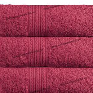 Бордовое полотенце оптом махровое пр-во Байрамали (бордюр «косичка»)