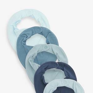 Blue 5 Pack Dribble Baby Bibs