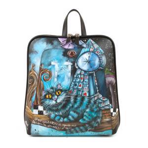Женский рюкзак с авторским рисунком "Этно Чешир" выполненным вручную