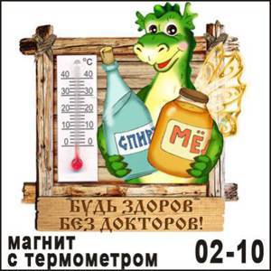 Магнит Будь здоров (с термометром)