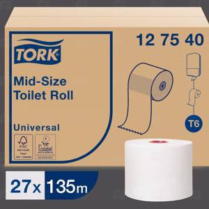 Бумага туалетная 1-сл (1рул/135м) Tork Universal T6