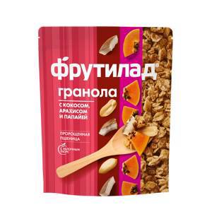 GRANOLA. Мюсли запеченные с кокосом, арахисом и папайей.