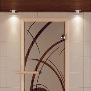 Дверь для сауны стандарт, серия "Арабика", стекло бронзовое