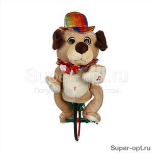 Музыкальная игрушка Собачка на велосипеде оптом