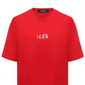 Женская красная хлопковая футболка Icon
