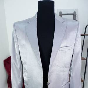 Пиджак TAYFUN серебристый с шерстью 52 размер, новый