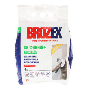 Шпаклевка полимерная BROZEX KR Финиш+ WR 650, 4 кг