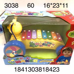 3038 Музыкальная игрушка Ксилофон 3+, 60 шт. в кор. 3038