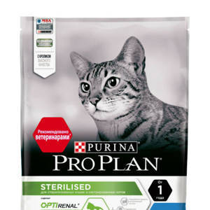 Сухой корм для стерилизованных кошек и кастрированных котов, с кроликом PURINA PRO PLAN Sterilised, 200 гр