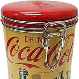 Distress Printed - Coca Cola Round Lock Top Lid with Clasp and Lock