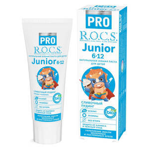 Детская зубная паста R.O.C.S. Pro Junior Сливочный пудинг (с 6 до 12 лет), 60 мл